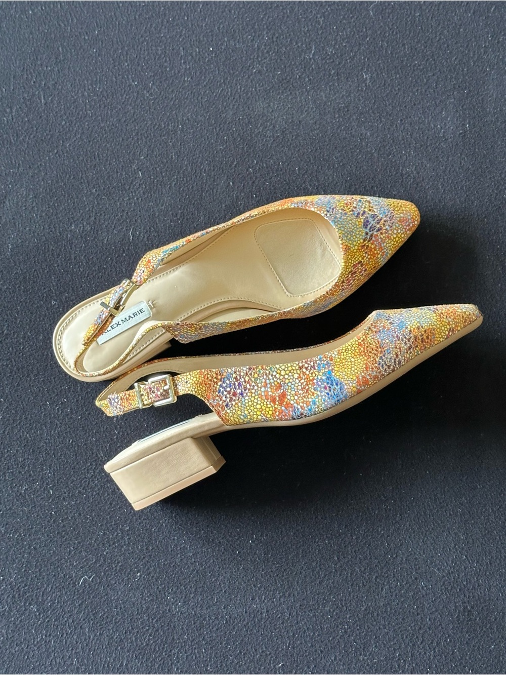 Alex Marie “Charlyn” Sling back block heels